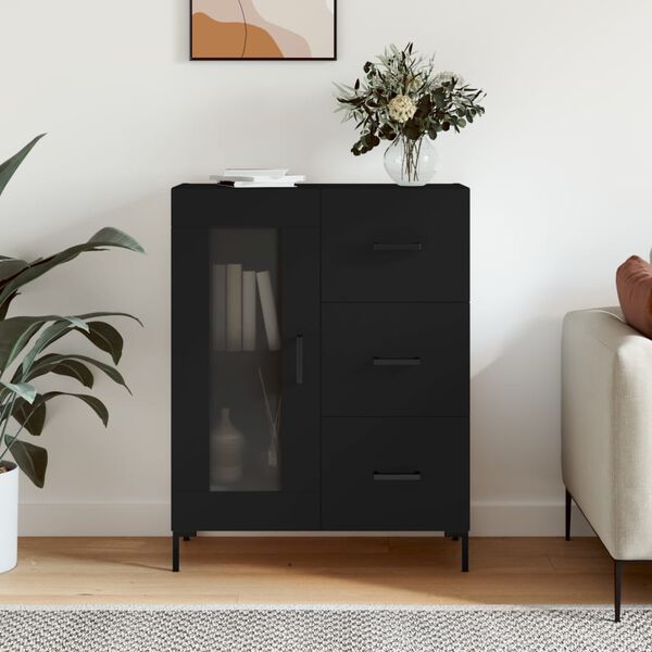 vidaXL Senkki musta 69,5x34x90 cm tekninen puu