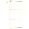 vidaXL Walk-in suihkun sein&auml;ke kirkas ESG-lasi kulta 115x195 cm