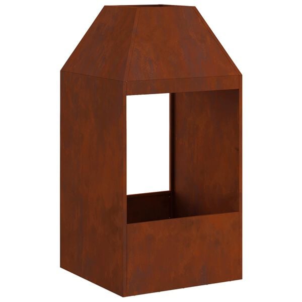 vidaXL Tulisija Ruskea 50 x 50 x 100 cm Kulunut Ter&auml;s