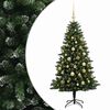vidaXL Muovinen joulukuusi koristeilla 150 cm 150 LEDi&auml;