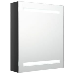 vidaXL LED kylpyhuoneen peilikaappi kiilt&auml;v&auml; musta 50x14x60 cm