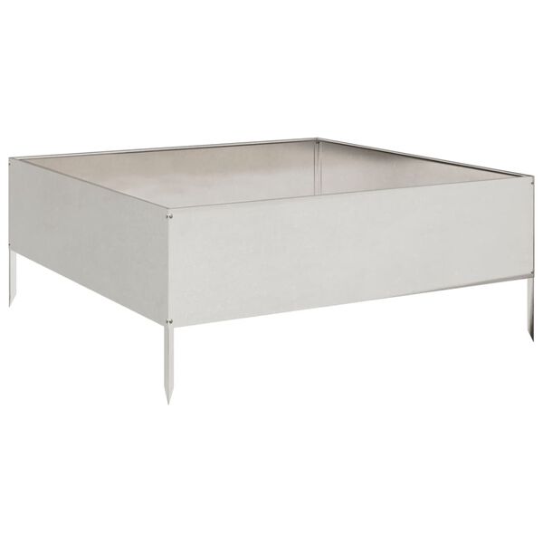 vidaXL Korotettu kukkalaatikko 100x100x25 cm ruostumaton ter&auml;s