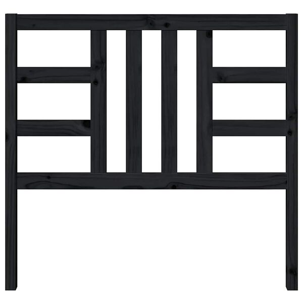 vidaXL Sängynpääty musta 106x4x100 cm täysi mänty