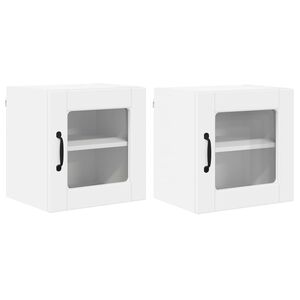 vidaXL Sein&auml;lasi kaappi PORTO 2 pcs Valkoinen 40 x 31 x 40 cm