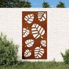 vidaXL Puutarhasein&auml;koriste 105x55 cm corten ter&auml;s lehtikuvio