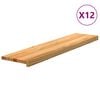 vidaXL Askelmat 12 kpl vaaleanruskea 110x25x2 cm t&auml;ysi tammi