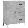 vidaXL Kaappi betoninharmaa 69,5x34x180 cm tekninen puu