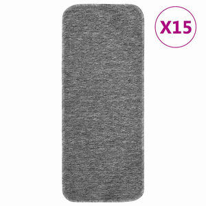 vidaXL Liukumattomat porrasmatot 15 kpl 60x25 cm harmaa suorakaide