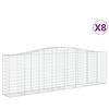 vidaXL Kaarevat kivikorit 8 kpl 400x50x120/140 cm galvanoitu rauta