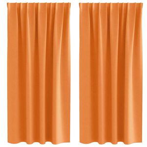 vidaXL Piment&auml;v&auml; verho renkailla 2 pcs Oranssi 175 x 140 cm Polyesteri