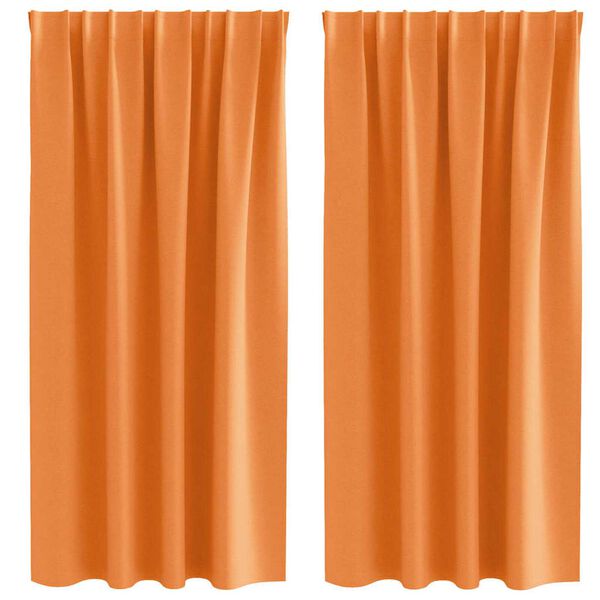 vidaXL Piment&auml;v&auml; verho renkailla 2 pcs Oranssi 175 x 140 cm Polyesteri