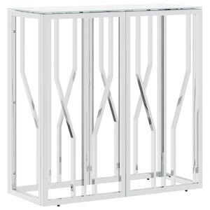 vidaXL Konsolip&ouml;yt&auml; hopea 70x30x70 cm ruostumaton ter&auml;s ja lasi