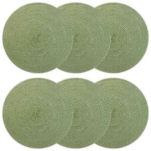 vidaXL Juutti Lautaset 6 pcs Oliivinvihre&auml; &Oslash; 30 cm 100 % Tossa Juutti