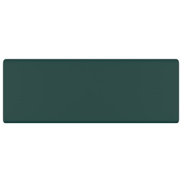 vidaXL Ylellinen pesuallas ylivuotoaukolla tummanvih. 41x41 cm keraami