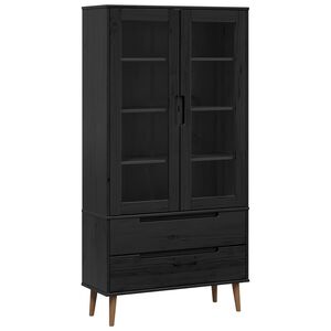 vidaXL Lasivitriini MOLDE 90 x 35 x 175 cm T&auml;ysi m&auml;nty Musta