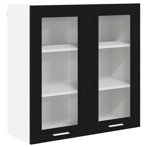vidaXL Henkarikaappi ovella Musta tammi. 80 x 31 x 80 cm Tekninen puu