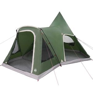 vidaXL Teepee-teltta 5-henkil&ouml;lle katolla Vihre&auml; 545 x 450 x 295 cm
