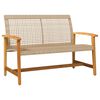 vidaXL Puutarhapenkki beige 112 cm polyrottinki ja akasiapuu