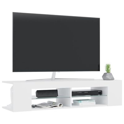 vidaXL TV-taso LED-valoilla valkoinen 135x39x30 cm