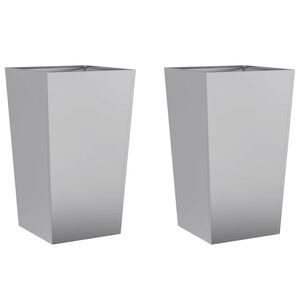 vidaXL Puutarhakukkalaatikot 2 kpl 45x45x75 cm galvanoitu ter&auml;s