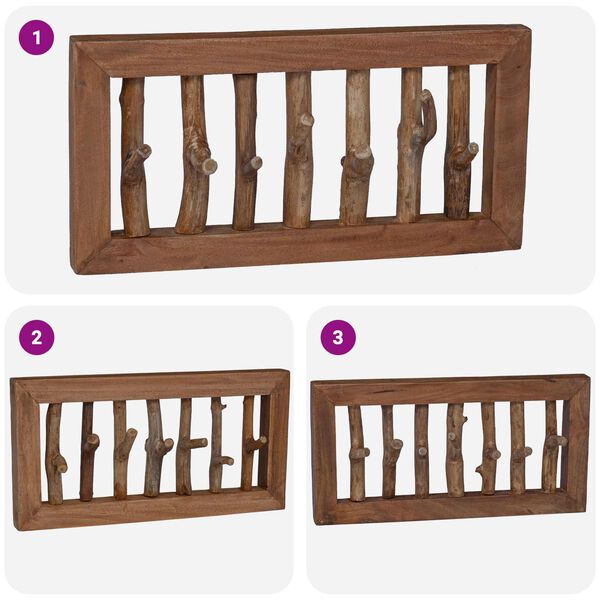 vidaXL Henkari Ruskea 50 x 11 x 25 cm Kiinte&auml;&auml; mahonkipuuta