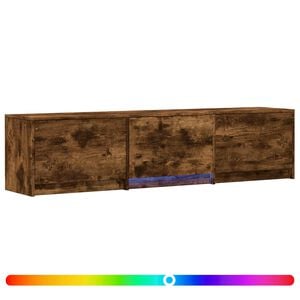 vidaXL TV-kaappi LED-valolla Savustettu Tammi 165 x 34 x 40 cm