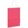 vidaXL Paperikassit 250 kpl kahvoilla pinkki 15x8x21 cm