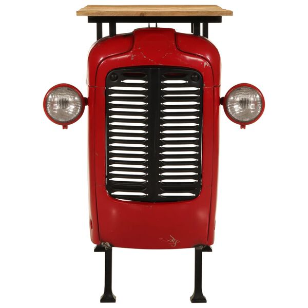 vidaXL Baaripöytä traktori punainen ja ruskea 55x120x107 cm mangopuu