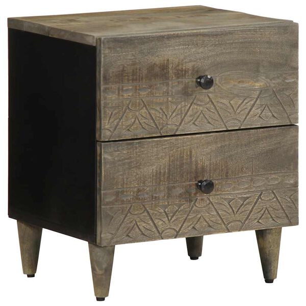 vidaXL Y&ouml;p&ouml;yt&auml;kaapit 2 kpl Vaaleanharmaa 40x33x46 cm Massiivipuu Mango