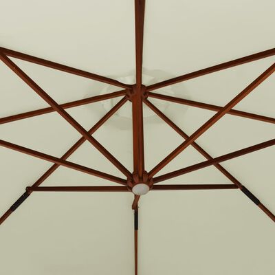 vidaXL Riippuva aurinkovarjo puurunko 350 cm taupe