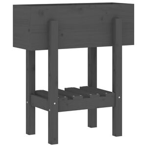 vidaXL Kukkalaatikko harmaa 62x30x69 cm t&auml;ysi m&auml;nty
