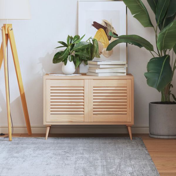 vidaXL Kaapin ovet säleikkömuotoilu 2 kpl 39,5x39,4 cm täysi mänty