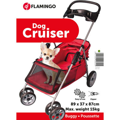 FLAMINGO Koiran rattaat punainen 89x37x87 cm