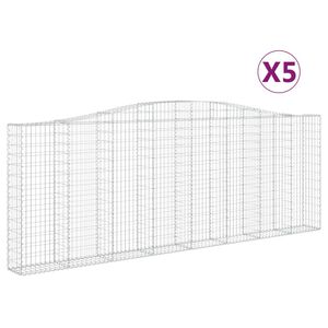 vidaXL Kaarevat kivikorit 5 kpl 400x30x140/160 cm galvanoitu rauta