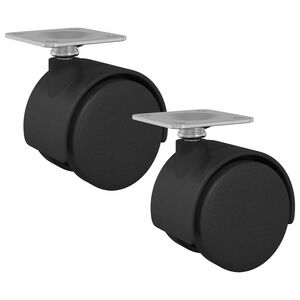 vidaXL K&auml;&auml;nt&ouml;py&ouml;r&auml; 2 kpl Musta 39,5 x 39,5 x 37,8 mm Rauta ja PP