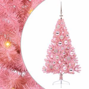 vidaXL Tekokuituinen Esivalmistettu Joulukuusi Pinkki 120 cm