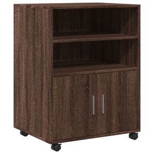 vidaXL Kaappi py&ouml;rill&auml; ruskea tammi 60x48x81 cm tekninen puu