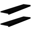 vidaXL Askelmat 2 kpl ruskeanmusta 110x25x2 cm t&auml;ysi tammi