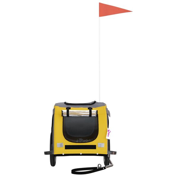 vidaXL Lemmikinkuljetuskärry polkupyörään keltaharmaa kangas ja rauta