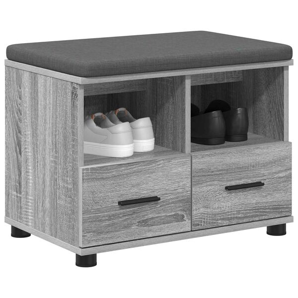 vidaXL Halli penkki tyynyll&auml; Harmaa Sonoma 60 x 38 x 46 cm