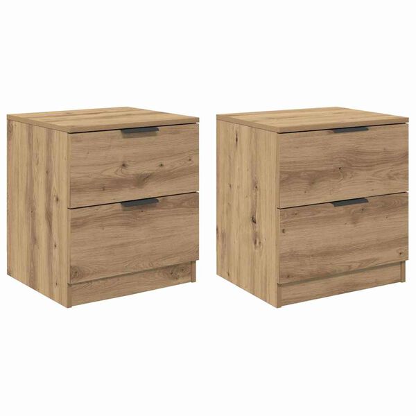 vidaXL Y&ouml;p&ouml;yt&auml;kaappi 2 pcs Artisan tammi 45 x 39 x 50cm Tekninen puu