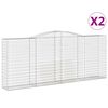 vidaXL Kaarevat kivikorit 2 kpl 400x50x160/180 cm galvanoitu rauta