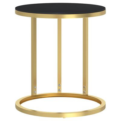 vidaXL Sivupöytä kulta ja musta 45 cm karkaistu lasi