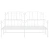 vidaXL Metallinen sängynrunko päädyillä valkoinen 180x200 cm