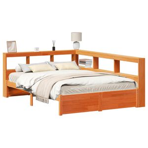 vidaXL Kirjahylly S&auml;nky Yksiv&auml;rinen 2 kpl Vaha ruskea 200 x 150 cm