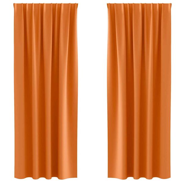 vidaXL Piment&auml;v&auml; verho renkailla 2 pcs Hehkuva oranssi 245 x 140 cm