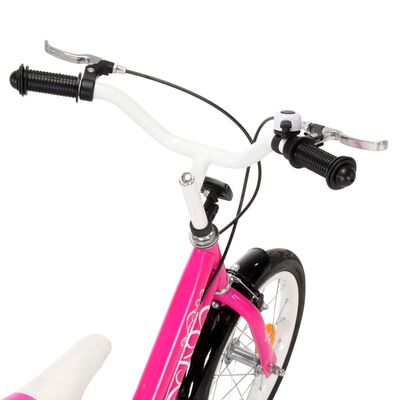 vidaXL Lasten pyörä 16" musta ja pinkki