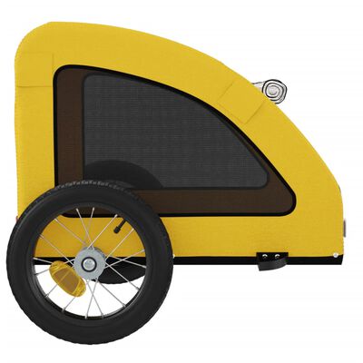 vidaXL Lemmikinkuljetuskärry polkupyörään keltainen kangas ja rauta