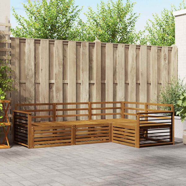 vidaXL Ulkosohvakokoelma 4 pcs Luonnollinen Tihe&auml; akasiapuu