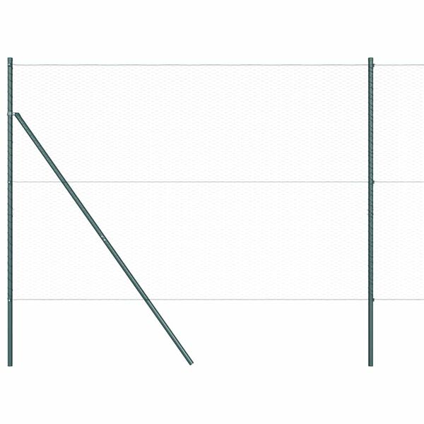 vidaXL Aita paalujen kanssa Vihre&auml; 1.5 x 10 m